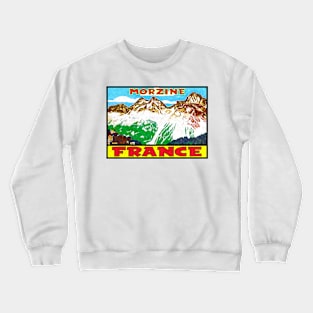 SKIING MORZINE FRANCE VINTAGE TRAVEL SKI MOUNTAINS Crewneck Sweatshirt